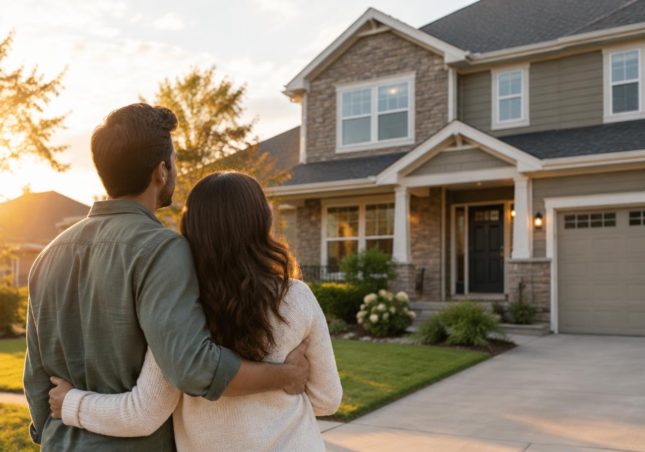 A couple looking at a house they are considering